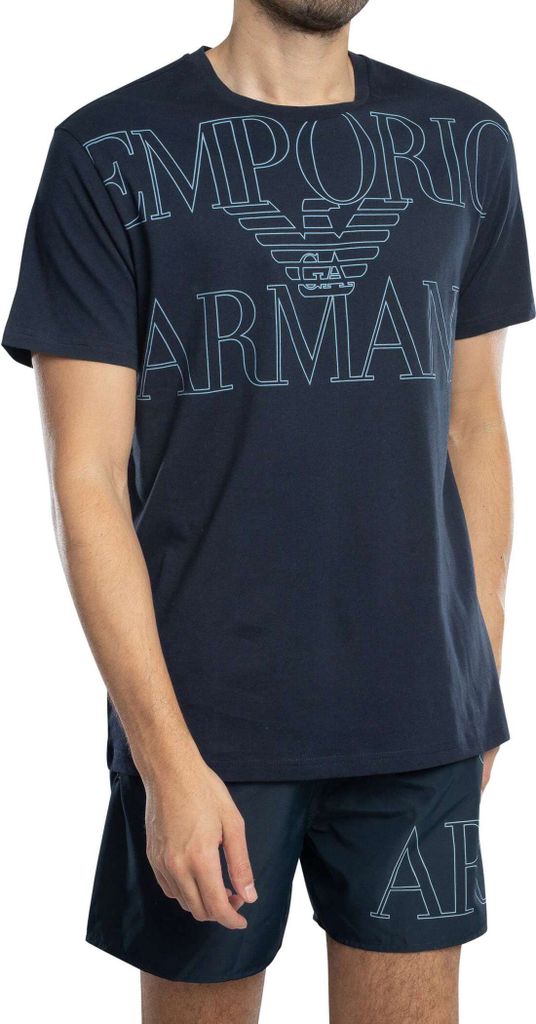 EMPORIO ARMANI Herren T-Shirt Halbarm Rundhals mit aufgedrucktem Logo Reine Baumwolle Artikel EM000574 AF12326, EUR M - CN 175/100A - BR M - MX M, ...
