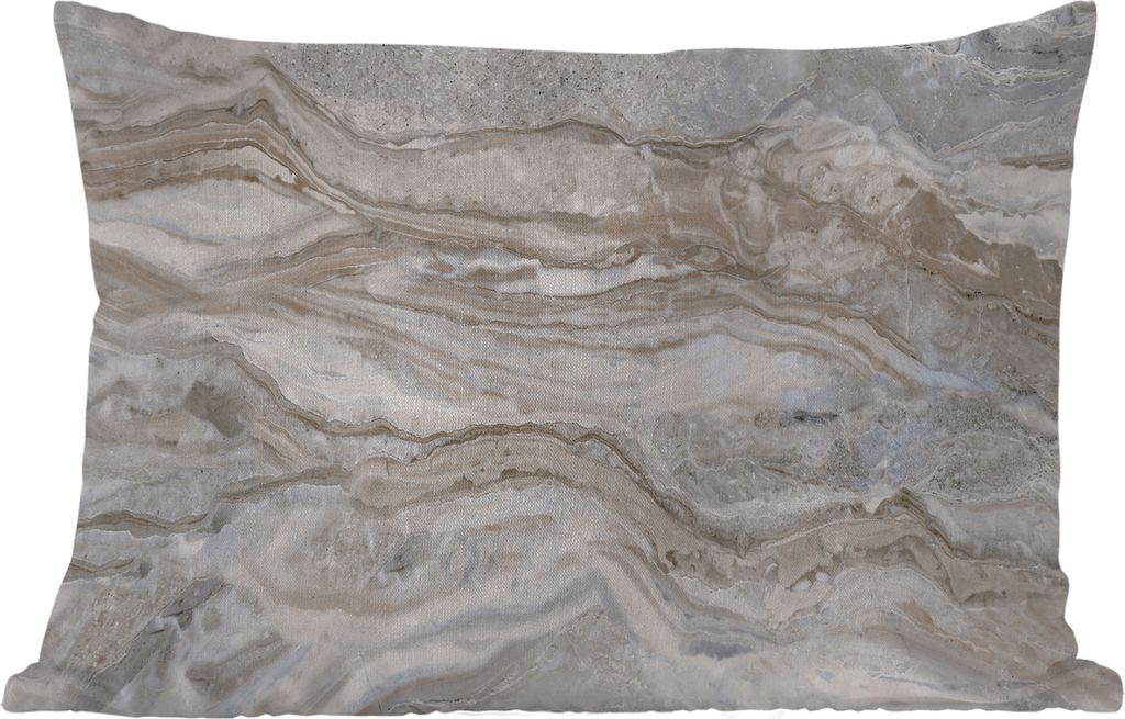 MuchoWow Outdoor Kissen - Marmor - Textur - Grau - 60x40 cm - Wetterfest - Lounge Kissen - Zierkissen - Kissen für Innenräume