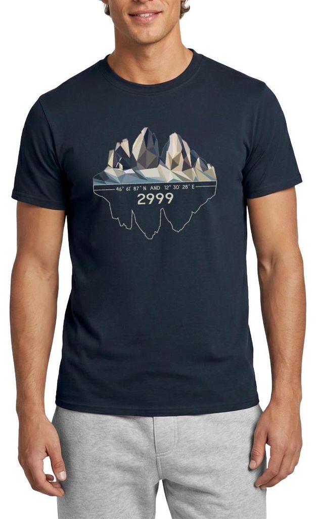 Spreadshirt Dolomiten Drei Zinnen Südtirol Bergsteigen Geschenk Männer T-Shirt, S, Navy