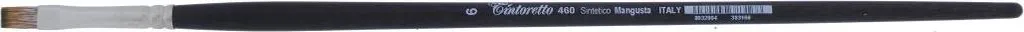 Pinceau plat Tintoretto Mango synthétique végan taille 06 manche long