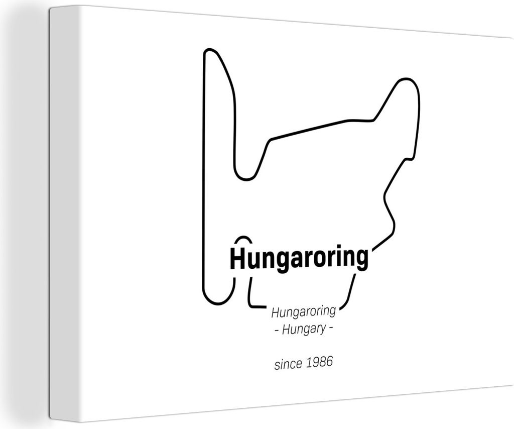 OneMillionCanvasses - Leinwandbilder - 150x100 cm, Formel 1 - Ungarn - Rennstrecke, Wandbilder Kunstdruck Wanddekoration - Foto auf Leinwand - Ge...