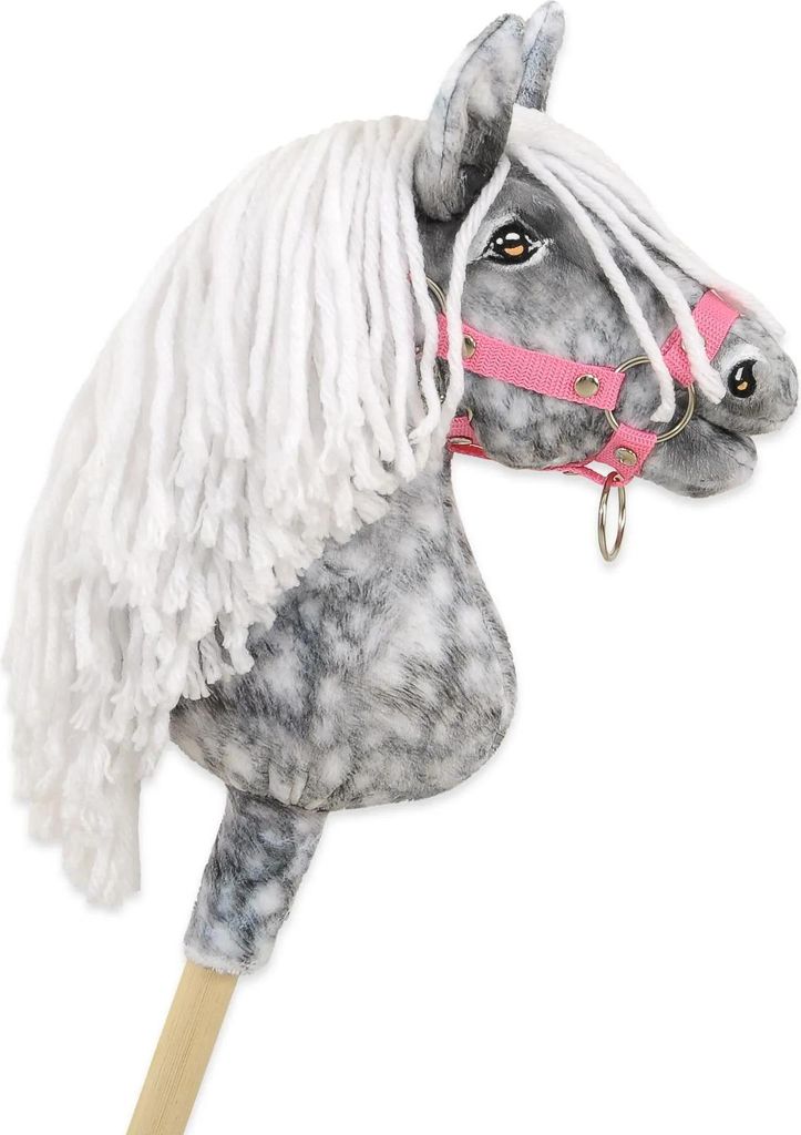 Hobby Horse Premium Graue Apfelpferd auf Stab A4 Handgemachte und Realistische Spielzeug für Kinder