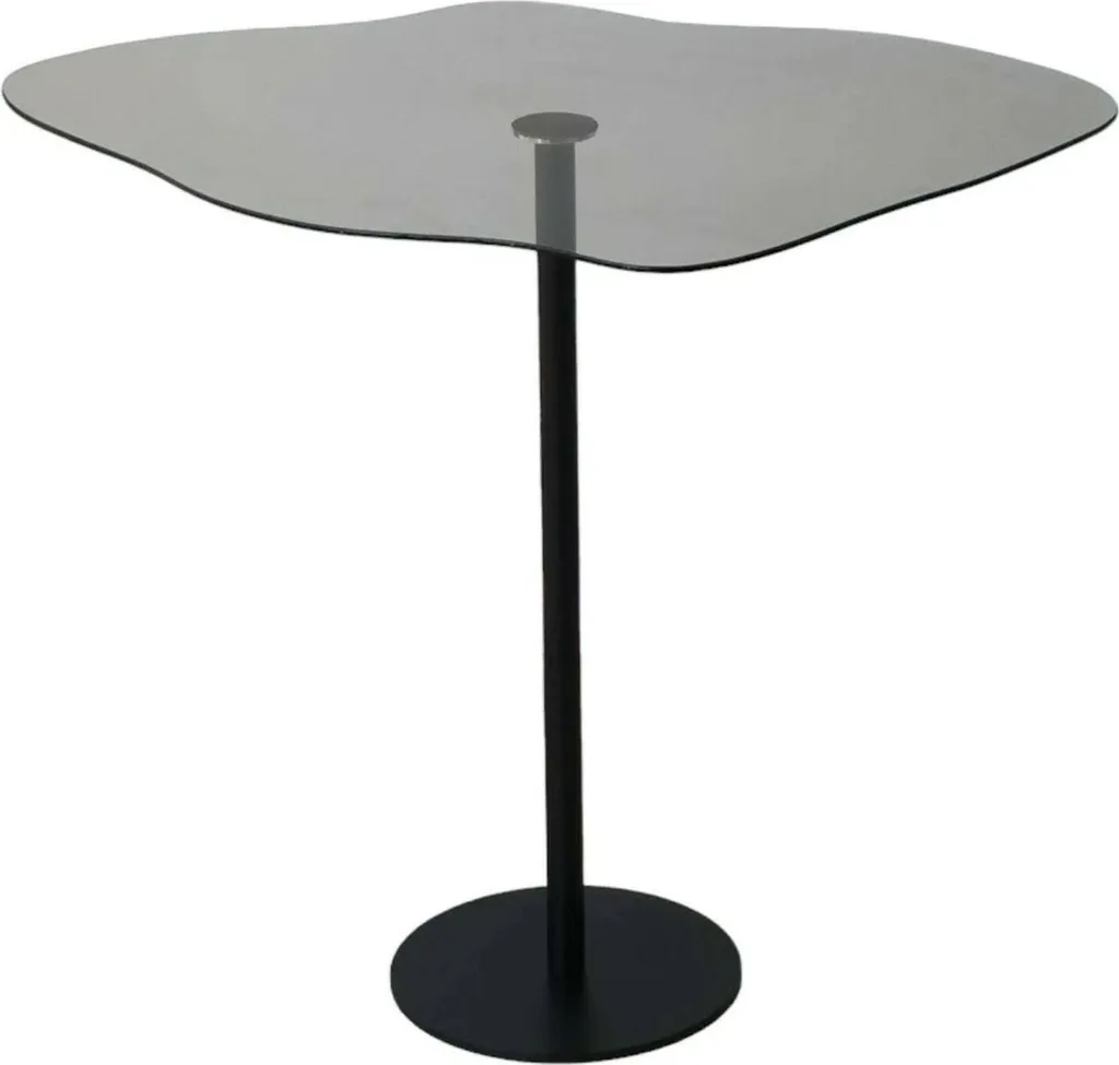 Mensa - Table basse 60x45x50h cm noir avec plateau en verre effet fumé