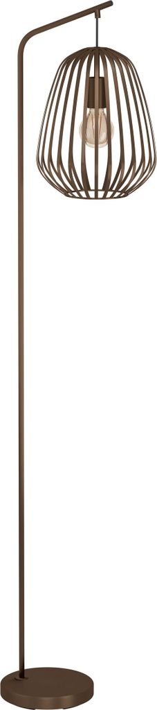 EGLO Stehlampe Espinal, Lampe Wohnzimmer mit Draht-Lampenschirm, Standleuchte aus Metall in Bronze, 139,5 cm