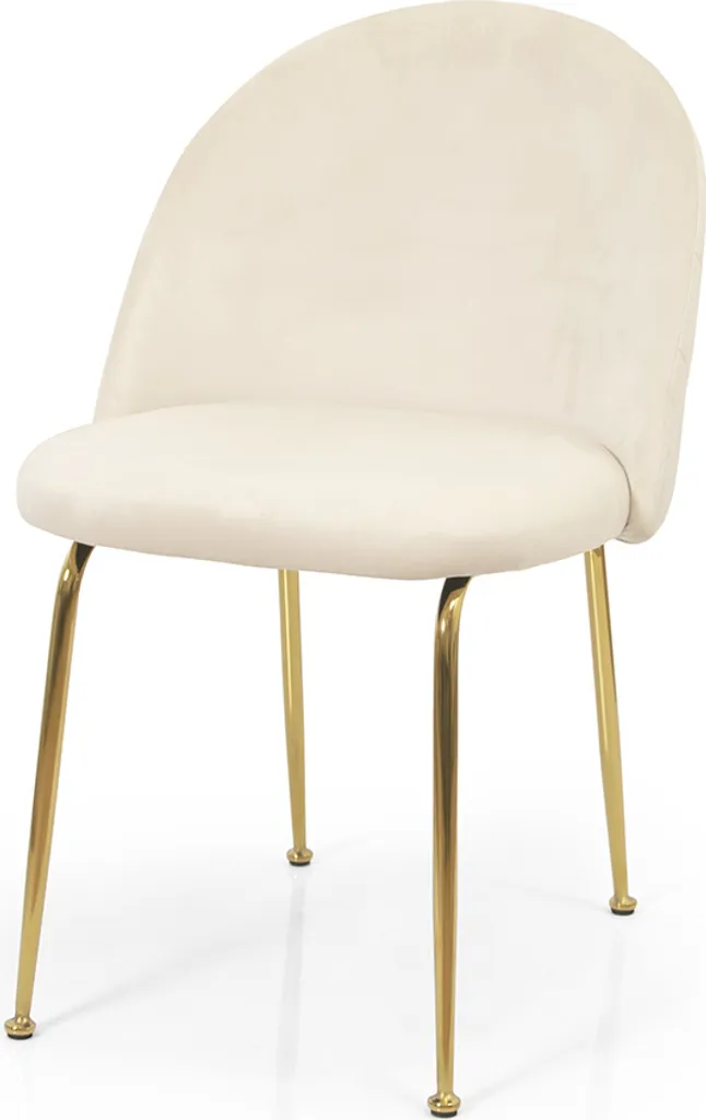 Chaise de repas Luxor Beige en velours pour cuisine ou salon moderne