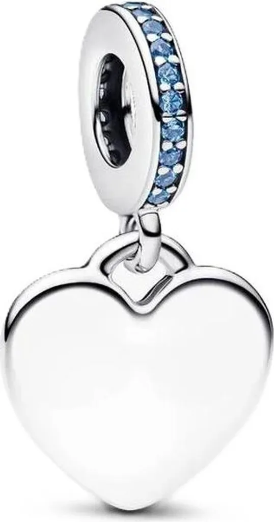Pandora 793926C03 Charm Argento 925 Cuore Blu per Bracciali Moments