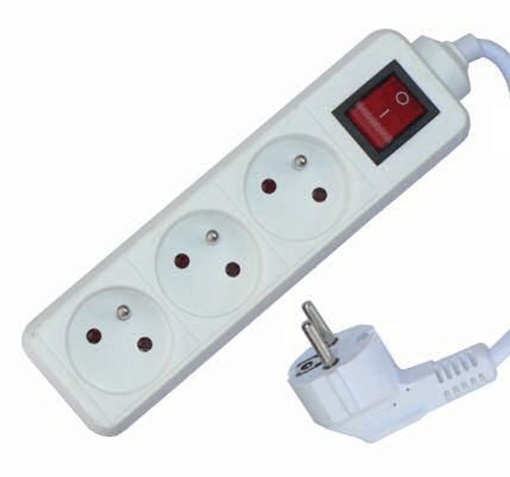 Prodlužovací kabel Solight, 3 zásuvky, bílý, vypínač, 3 m Obrázek produktu 