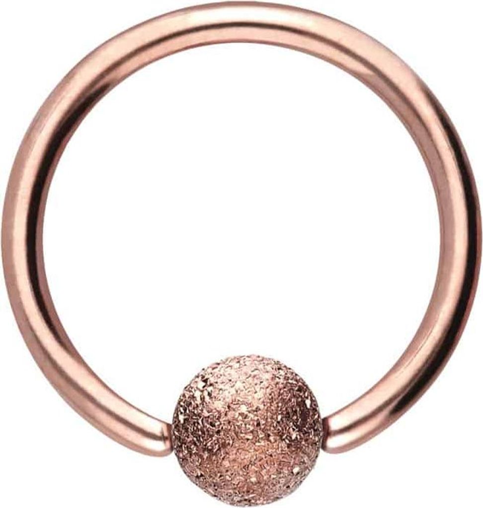 Intim-Piercing, Septum Piercing Chirurgenstahl Klemmkugelring DIAMANTOPTIK RoséGold Innendurchmesser: 10mm + Stabstärke: 1,2mm