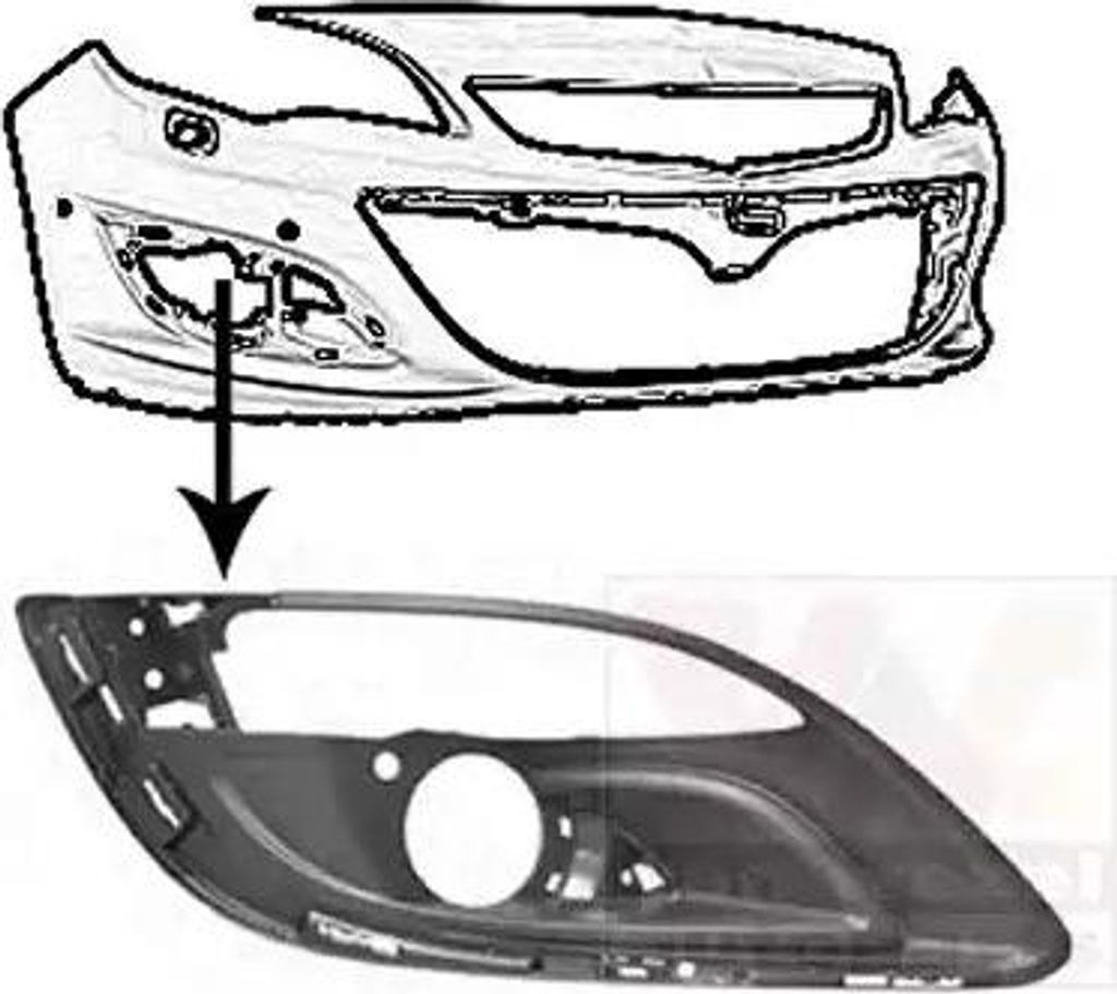VAN WEZEL Lüftungsgitter Grill Stoßfänger für OPEL Astra J Produktbild 