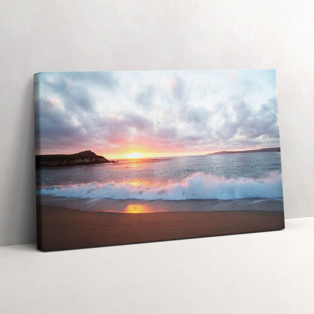 Seestrand und Sonnenuntergang – Leinwandbild Wandbild – 30x20 cm – Leinwandbilder – Wandbilder – Schlafzimmer – Flur