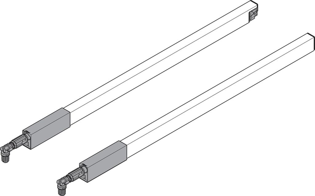 BLUM ANTARO Tandembox Längsreling Set, NL 400, Seidenweiß