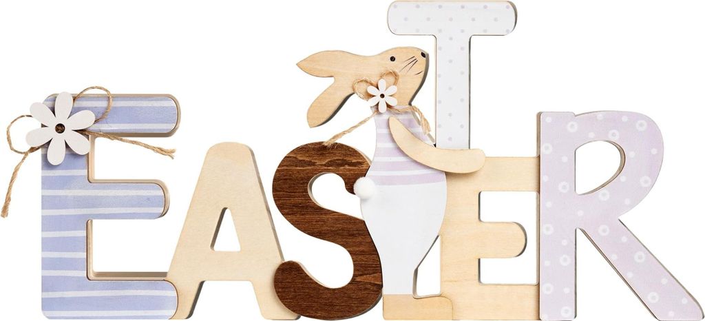 Tischdeko mit Osterhasen-Schild aus Holz, DIY-Schild für Zuhause, Schreibtisch, Kaminsims, rustikale Osterdekoration für Zuhause