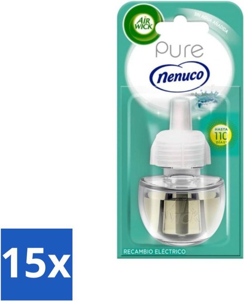 Air Wick - Lufterfrischer Nachfüllpackungen - Pure Nenuco - Elektrischer Duftdiffusor - 19 ml - Vorteilspack - 15 Stücke