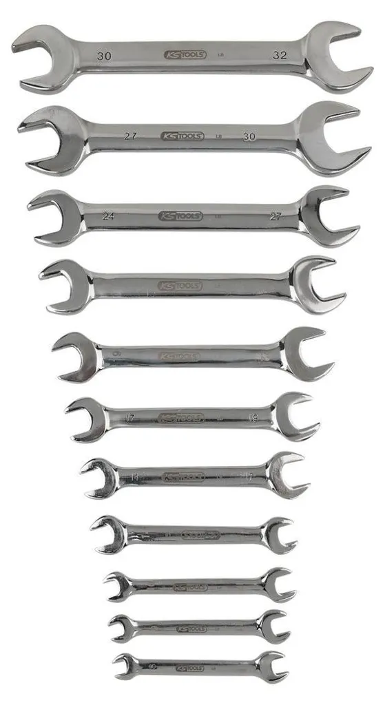 Set de clés à fourche doubles en acier inoxydable 11 pièces coudées - 5