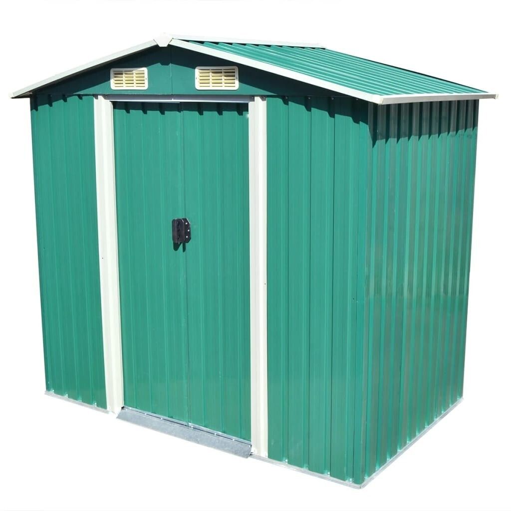 VidaXL Capanno da giardino 204x132x186 cm in metallo verde Immagine del prodotto 