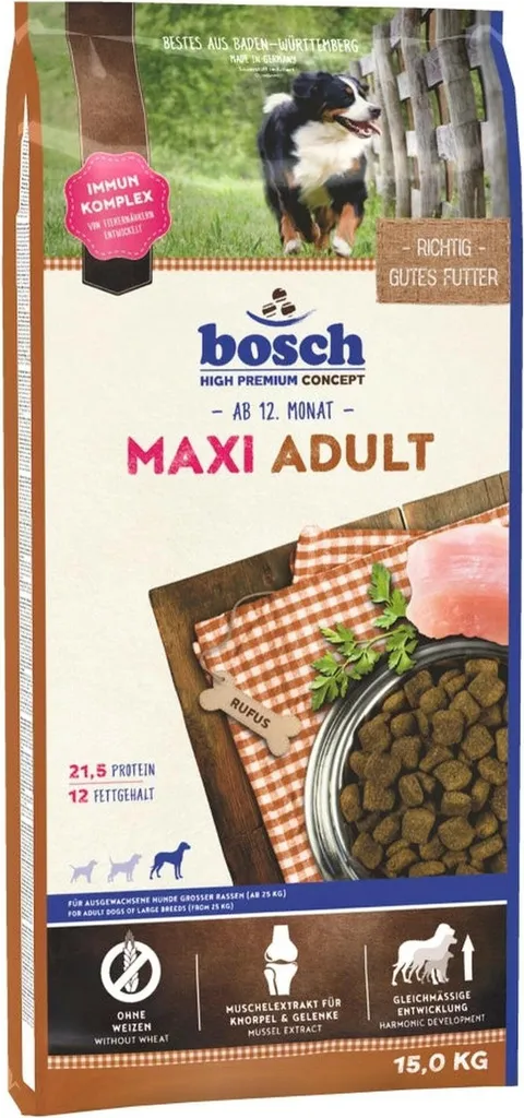 Bosch Maxi Adult 15kg Alimentation Équilibrée pour Chien Actif XL
