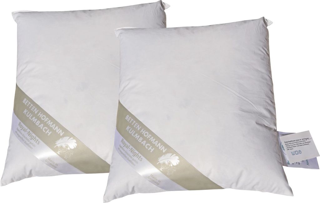 2 Stück Betten Hofmann Kopfkissen 35x40 cm Nackenkissen Kuschelkissen 30% Daunen 180 g