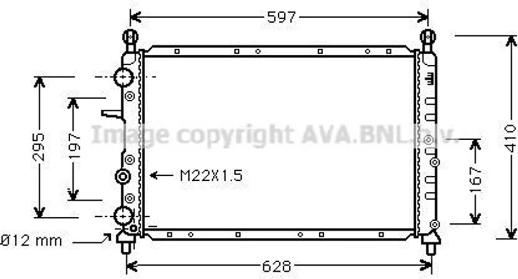 Radiateur PRASCO LC2050 OE 71735358 en Aluminium pour Coupé 175