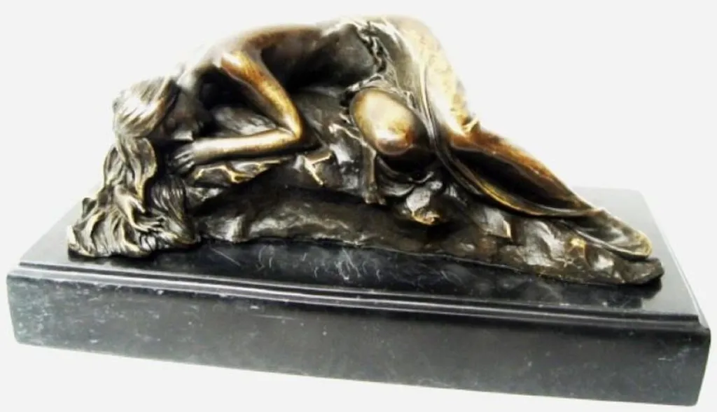 Statue décorative en bronze et marbre 21,5 cm - Figurine d'art de luxe