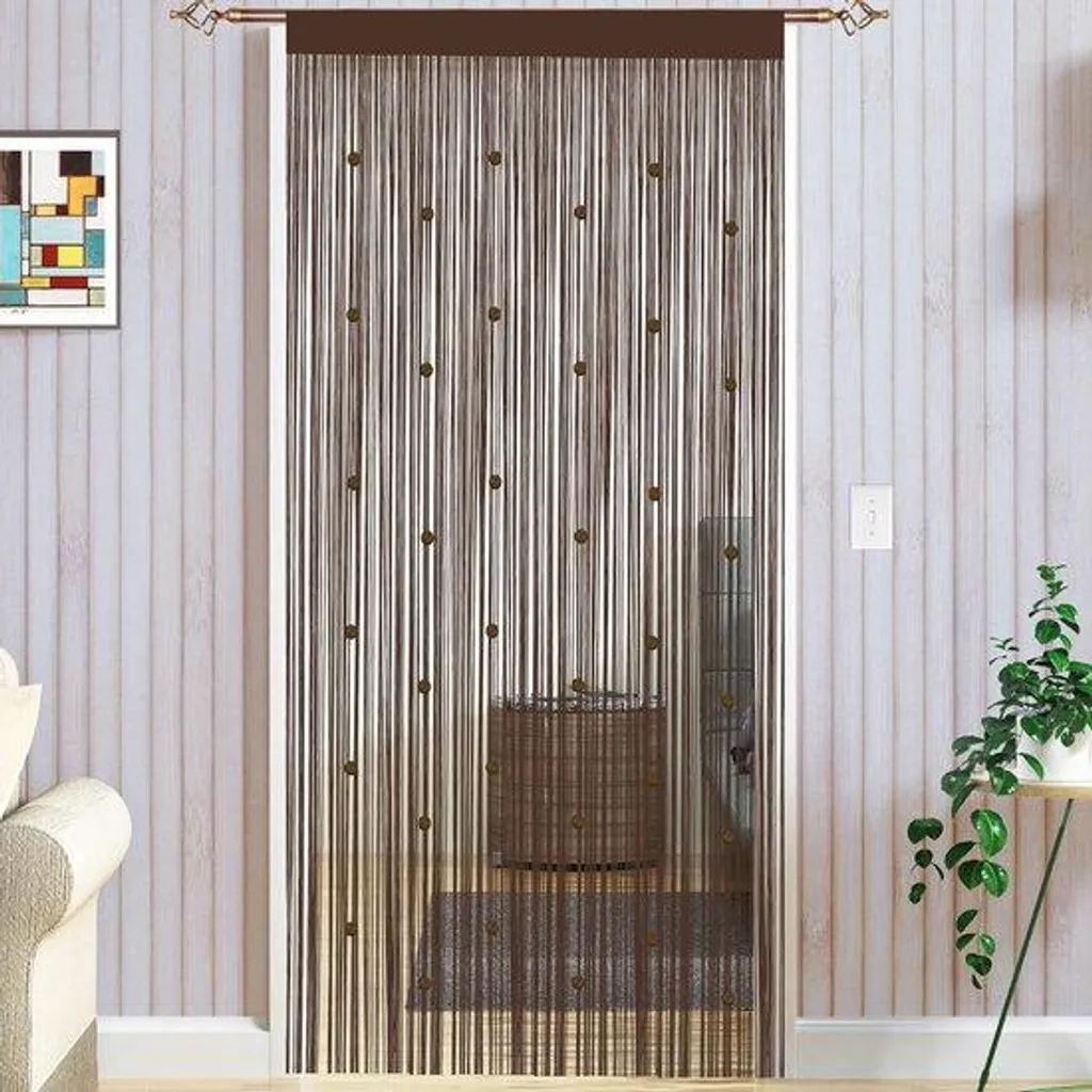 Moustiquaire café 90x200 cm avec fermeture magnétique automatique