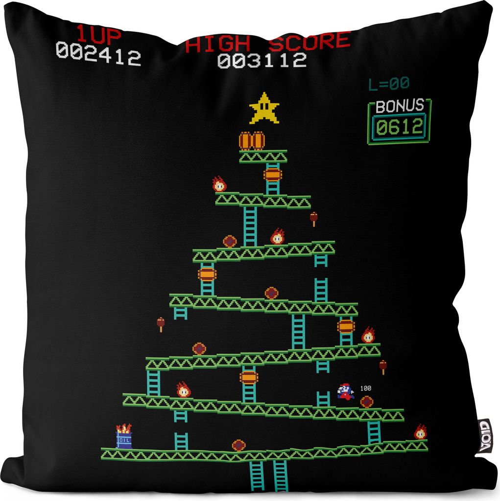 VOID Kong Weihnachten Kissenbezug Kissenhülle Polyester wasserfest Outdoor Indoor xmas game gamer