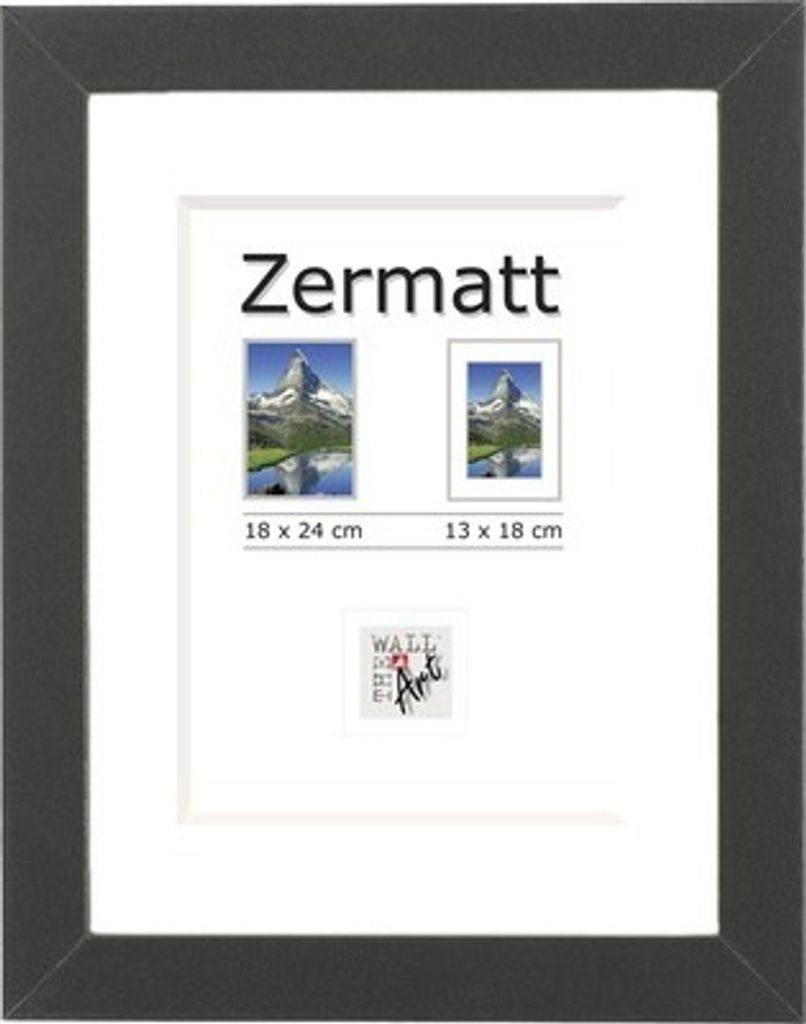 Portraitrahmen MDF Zermatt schwarz 18x24 cm