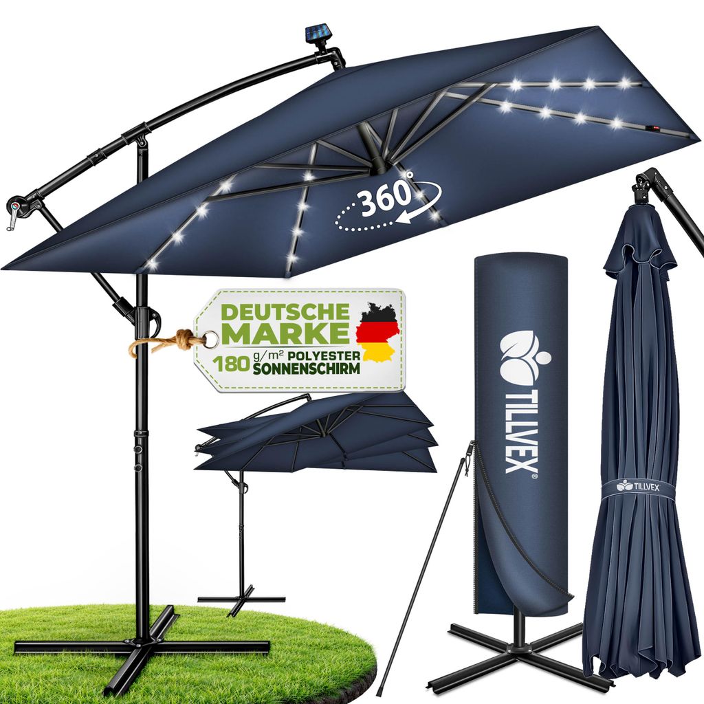 tillvex® Aluminium Parasol rechthoekig Ø 330 cm met Productafbeelding  AI-gegenereerde afbeelding