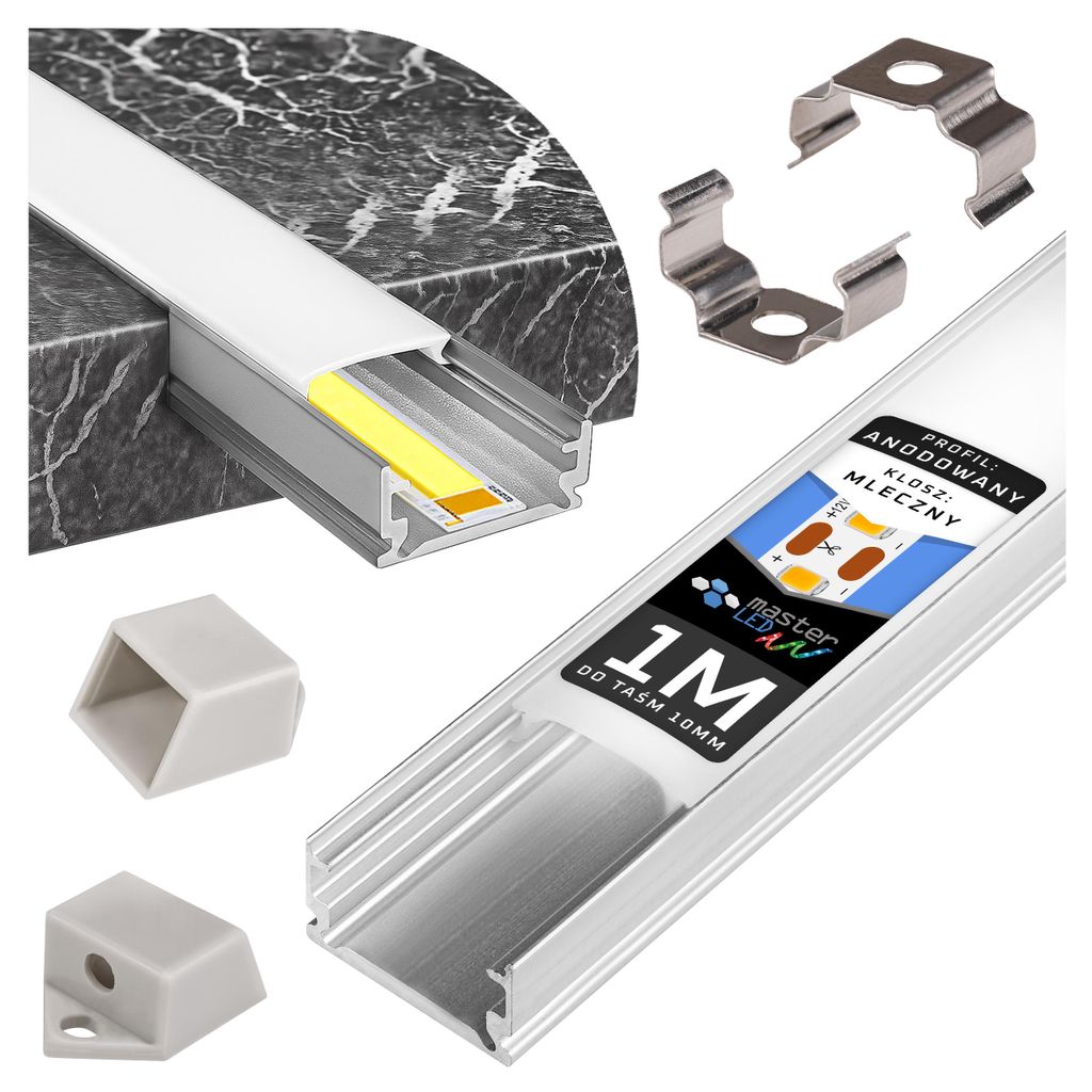 MasterLED Slim profil hliník 1 m – LED lišta plochý profil Obrázek produktu 