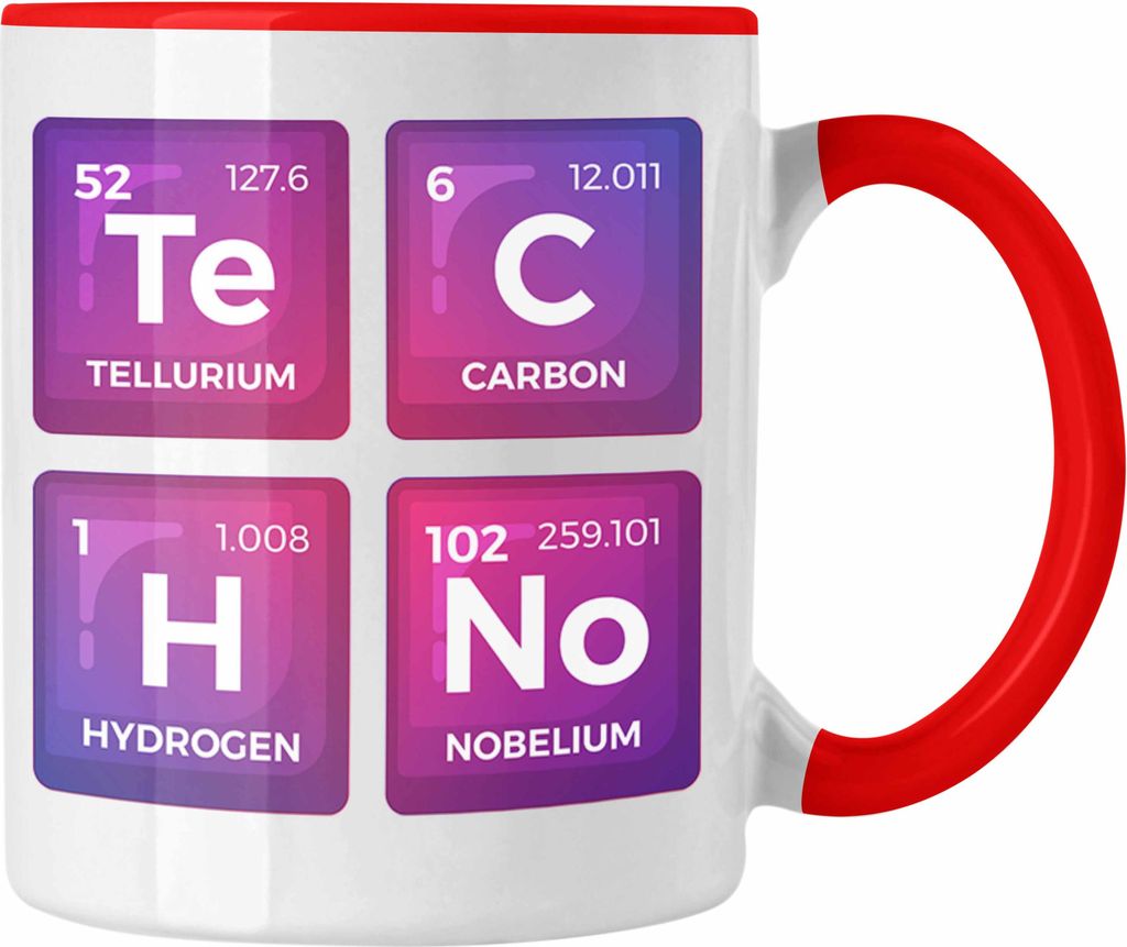 Trendation - Techno Rave Tasse Geschenk Techno Musiker Fans (Rot)