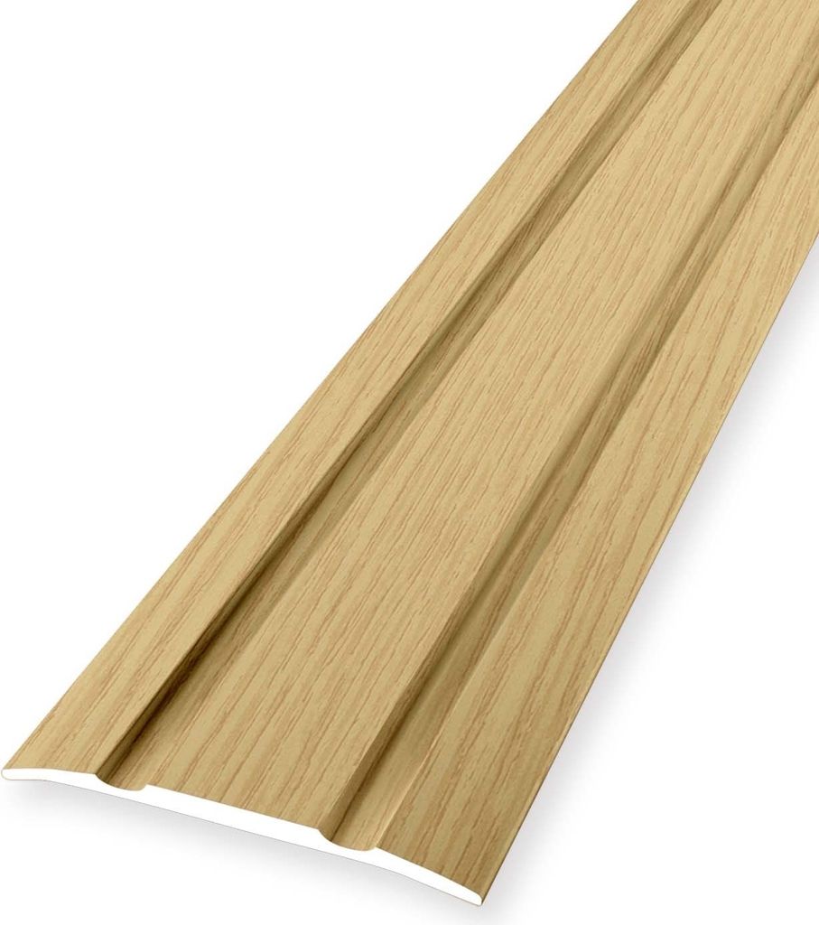 Übergangsschiene 3 x 30 x 2700 mm Übergangsprofil Übergangsleiste Aluminium eloxiert Geriffelt Selbstklebend Eiche hell Küberit