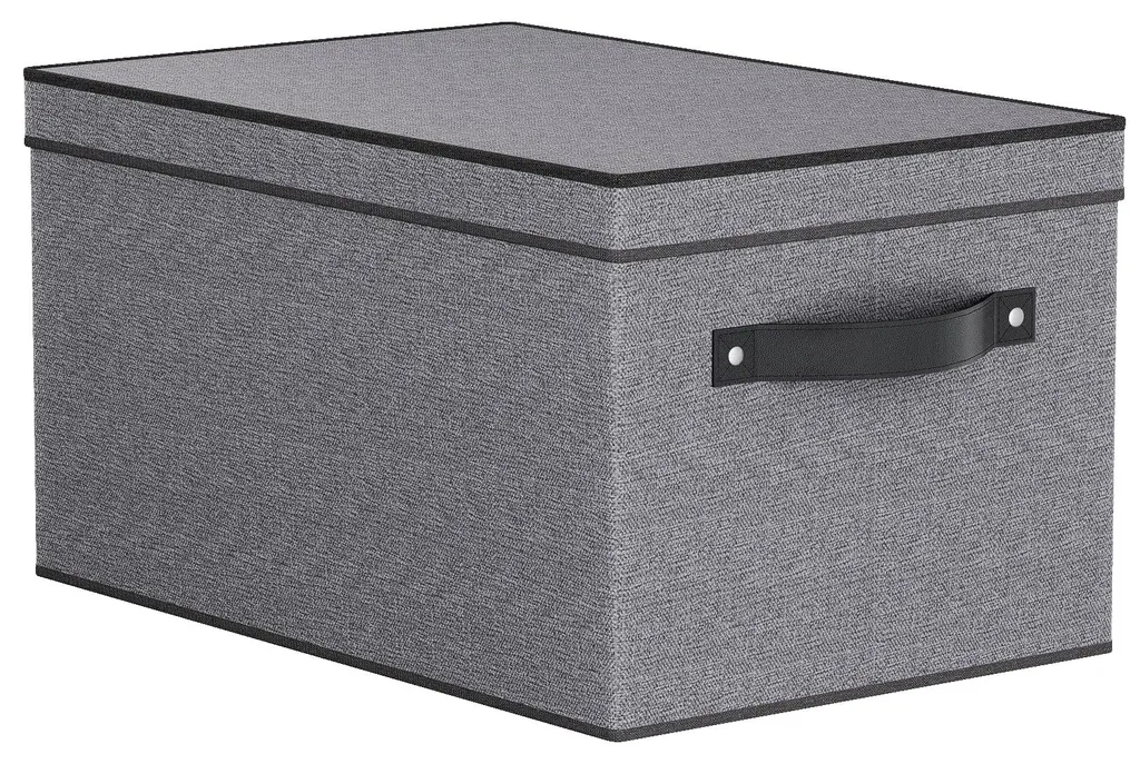 Boîte de rangement pour vêtements avec poignée - Tissu rigide Gris