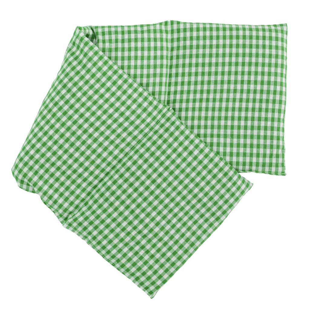 Bio-Dinkelkissen 4-Kammer 20x60cm - Wärmekissen, Körnerkissen für Mikrowelle und Backofen, Bio-Dinkel, grün-weiß