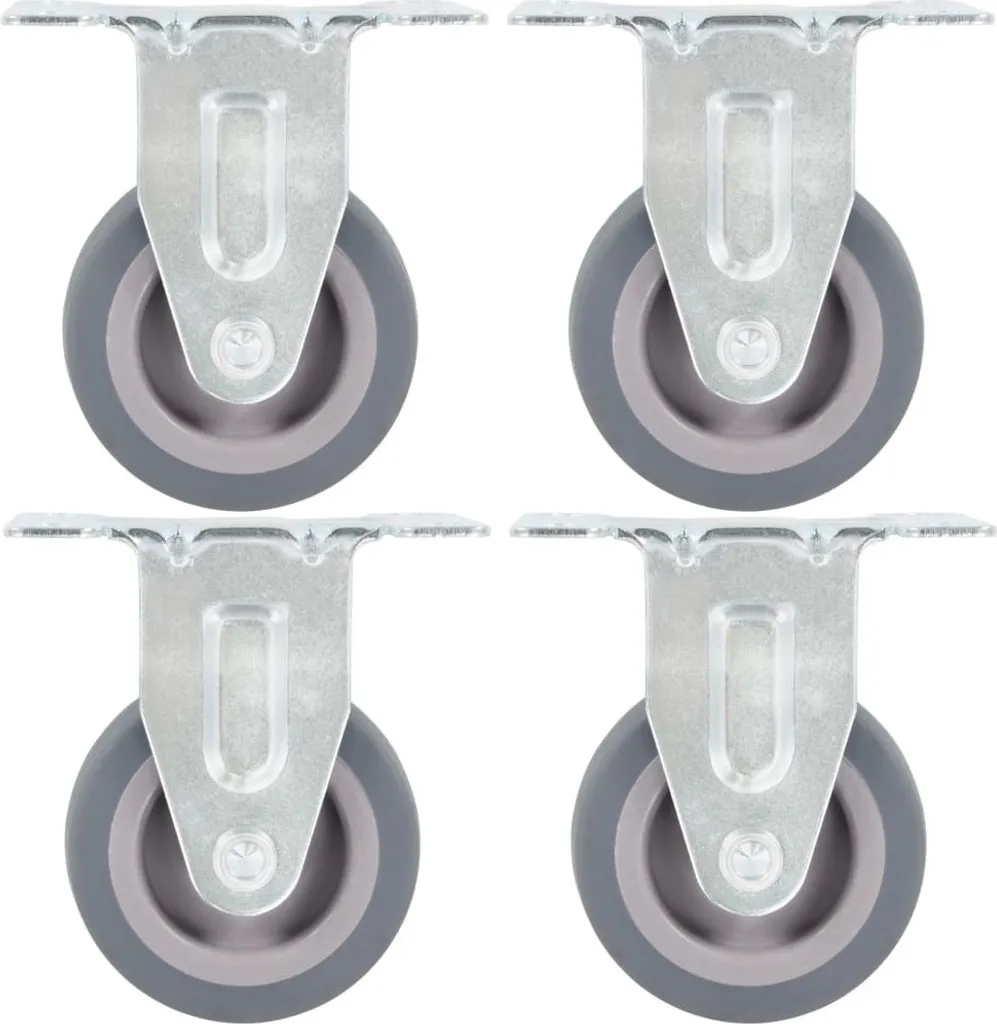 Roulette fixe 50 mm en acier zingué pour aménagement d'atelier - 12pcs
