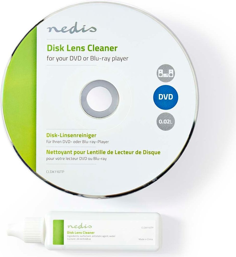 Nedis CD Lens CleanerPłyta czyszcząca - 20 ml - Odtwarzacz Zdjęcie produktu 