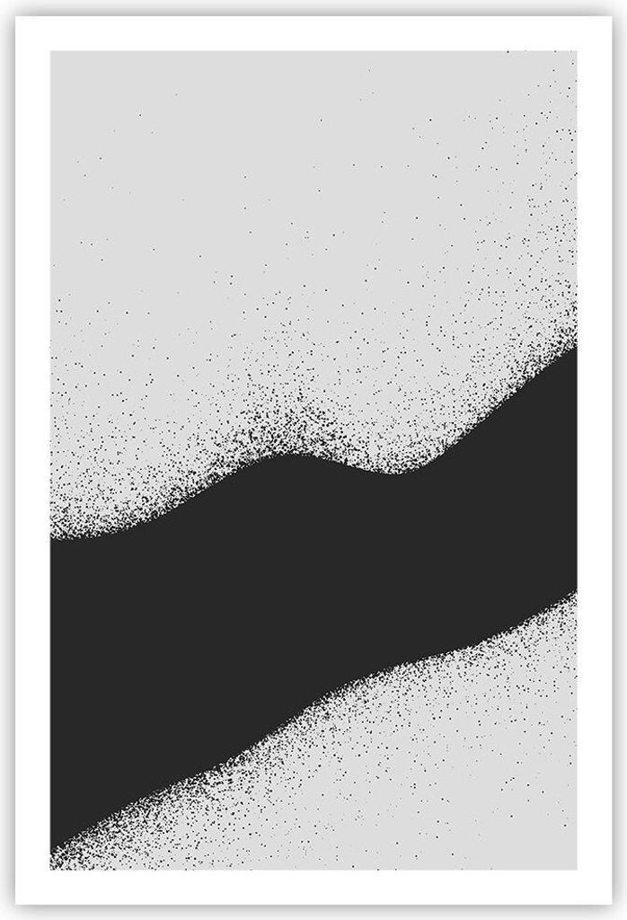 Poster - Poster ohne Rahmen - Schwarz Staub Weiß - 61x91,5 cm - Wand Bild - Wanddeko - Wandbilder - Kunstposter - Wandposter - Bilder - Kunstdruck...