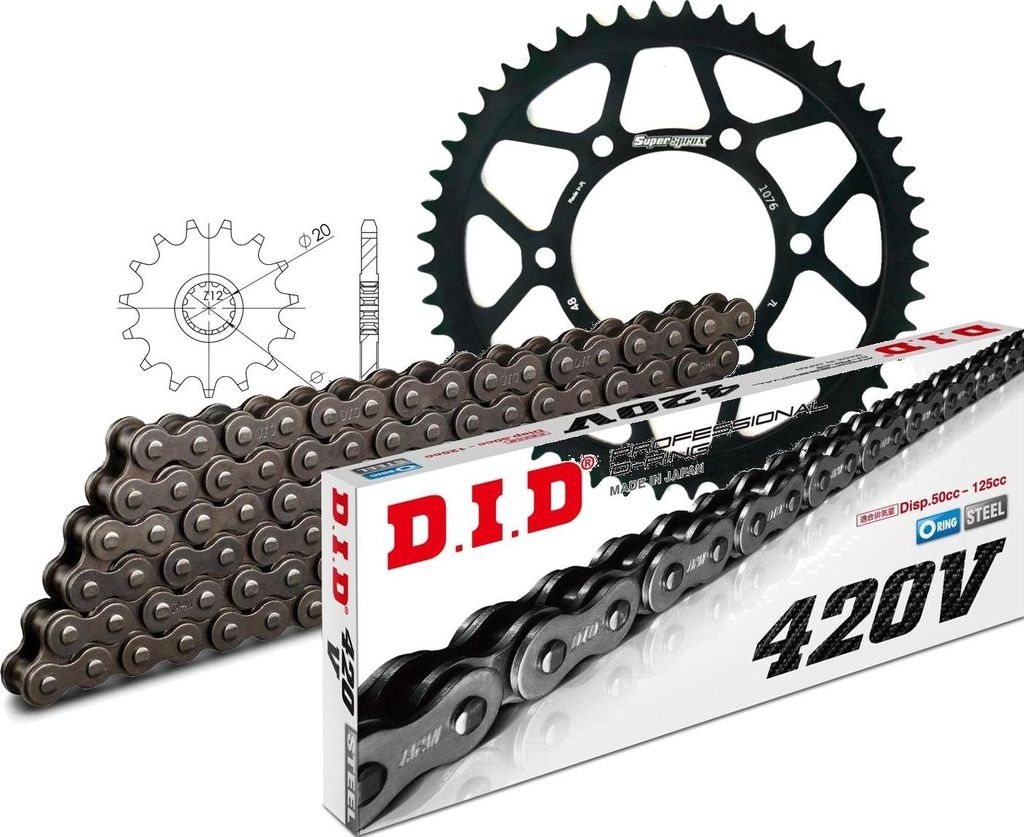 Kit Stahl RIEJU RR50 03-06 11-48-124 DID420V Clip