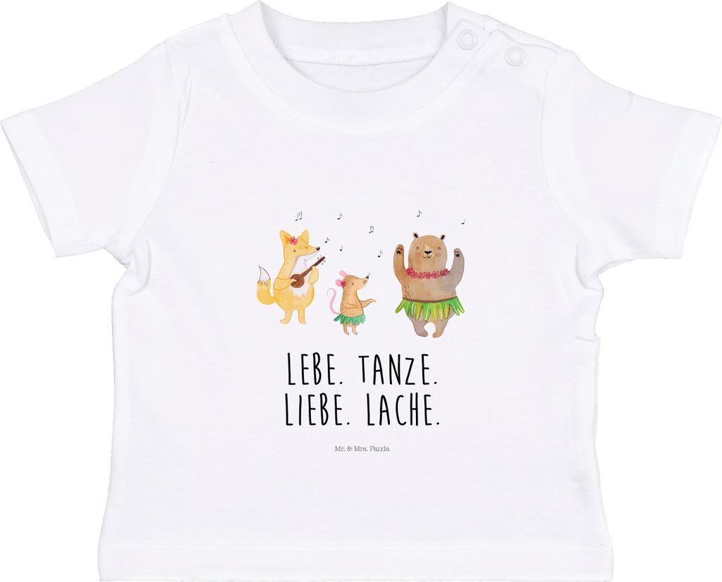 Mr. & Mrs. Panda Babyshirt Waldtiere Aloha 0. - 6. Monat - Weiß - Geschenk, Wald, Lustige Sprüche, Musik, Hase, T-Shirt, Baby Oberteil, Kleinkind...