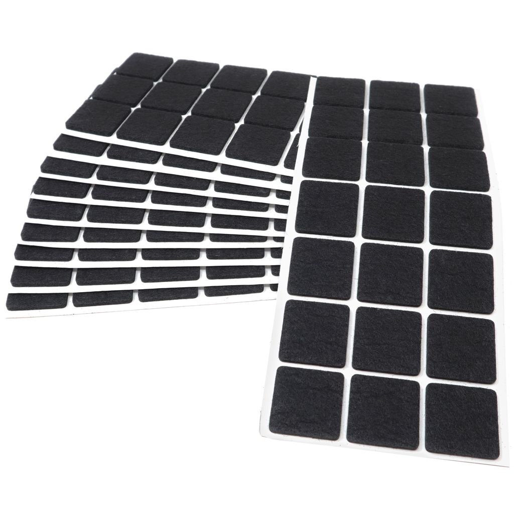 Adsamm | 210 x selbstklebende Filzgleiter / Schwarz / 30x30 mm / quadratisch / Möbelgleiter aus Filz mit 3.5 mm Stärke