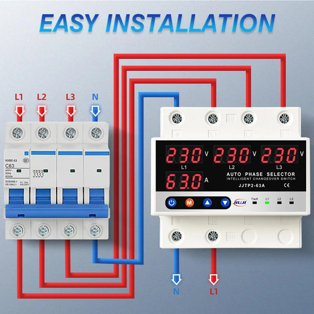 Dispositif de Protection 3P avec Commutation de Phase Automatique LED - 6