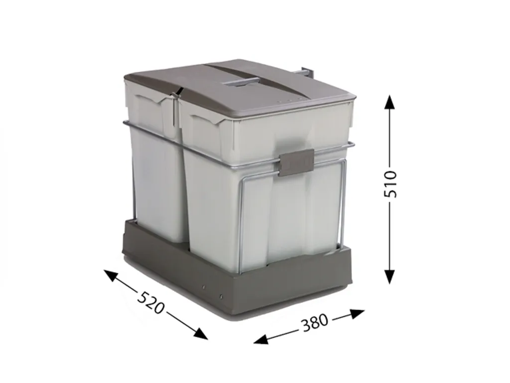 Poubelle ALVEUS Albio RP 551 pour meuble de 40 cm en gris anthracite