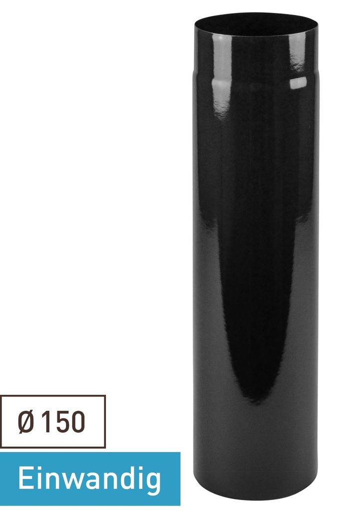 Raik Rauchrohr / Ofenrohr Emaille 150mm - 500mm Schwarz