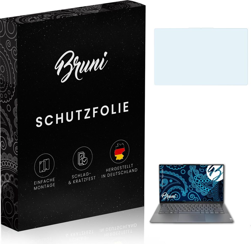 Bruni Basics-Clear 2x Schutzfolie kompatibel mit Lenovo Yoga S940 Folie