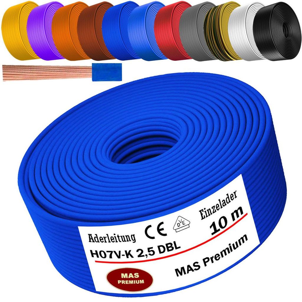 10 m Žilový kábel H07 V-K DBL 1x2,5 mm² Tmavo modrý Obrázok produktu 