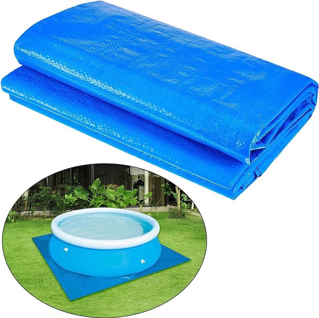 Quadrat/Rund Bodenplane für 396×396cm Framepools Poolfolien,Schwimmbad Poolfolien Poolunterlage Bodenschutzplane Pool Bodenschutz Folie