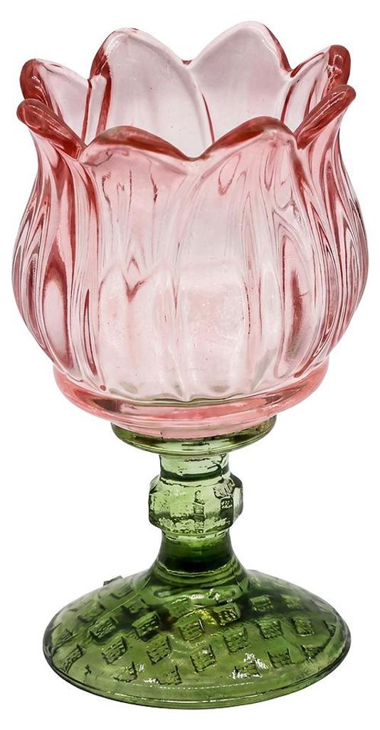 Soporte para velas pequeñas de cristal rosa, marca Clayre & Imagen del producto 