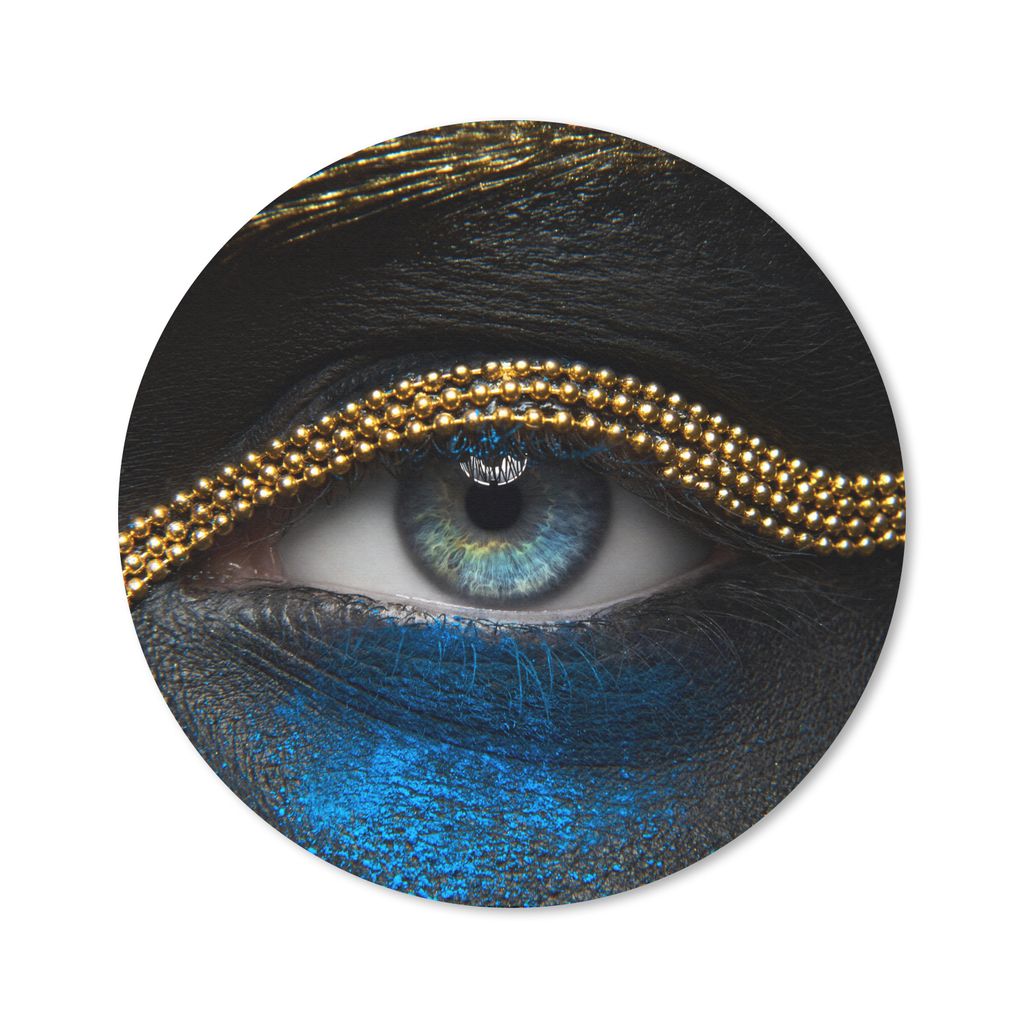MuchoWow Mauspad Mousepad Frau - Augen - Make-up - Luxus - Gold 40x40 cm - Mousepads - Maus Mat - Pad - Mausunterlage - Schreibtisch Accessoires