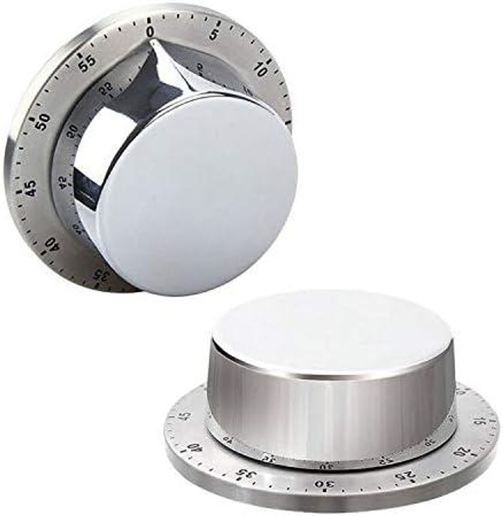 Kitchen Timer 60 Minutes Loud Alarm Kitchen Timer Clock with Alarm magnetisch Back Stand Edelstahl Body Countdown Timer(Style A )
