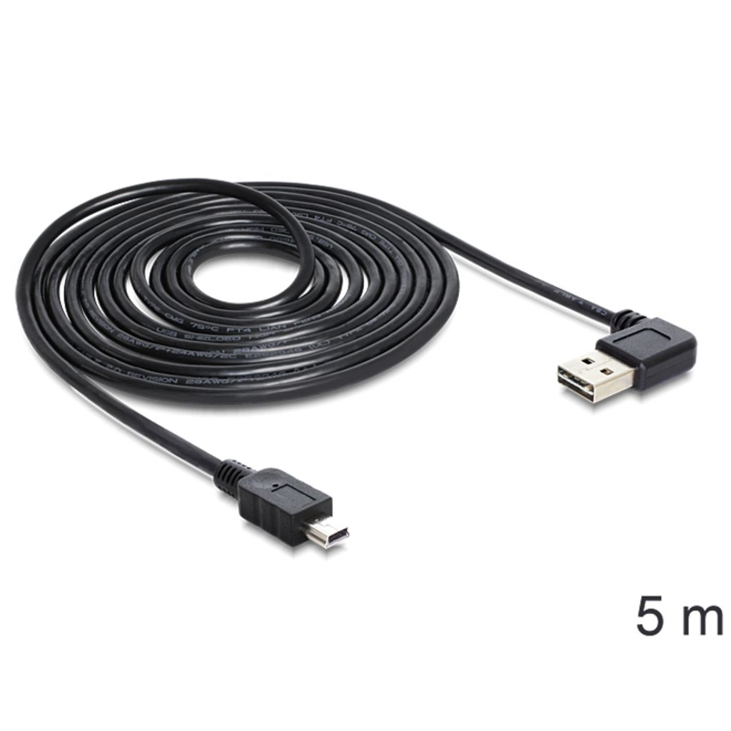 DeLOCK 5m USB 2.0 A - miniUSB m/m, 5 m, USB A, Mini-USB A, Produktbild 