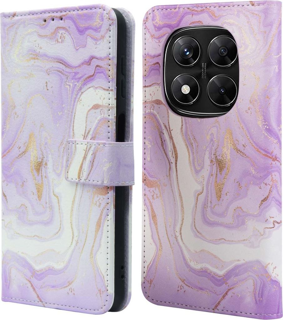 imoshion Design Klapphülle Xiaomi Redmi Note 14 Pro Plus (5G) - Purple Marble