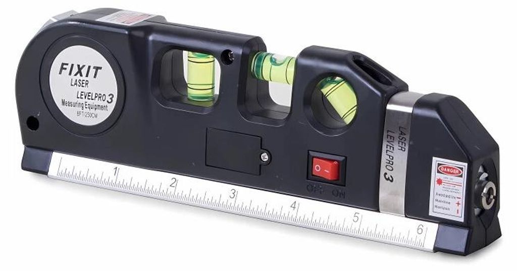 Laser-Wasserwaage mit Lineal 250cm - Wasserwaage Laser - Produktbild 